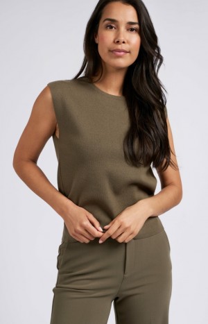 Chandails YAYA Sleeveless with round neck, regular fit and cutout Femme Grise | EWMSFBA-79