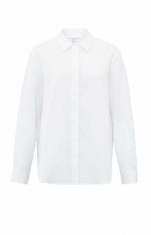Chemisier YAYA Modern white with long sleeves and a classic collar Femme Blanche | SRXFWAL-27